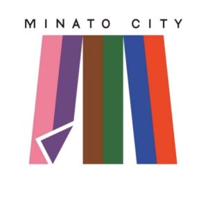 東京都港区MINATOシティプロモーションクルー認定事業のシンボルマーク。Mとのれんをモチーフにした港区公式デザインで、地域の魅力発信プロジェクトを象徴するロゴ。